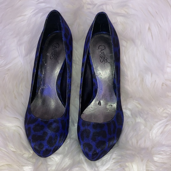 CARLOS SANTANA Satin Leopard Platform Pumps 7M Platonic - Picture 3 of 9
